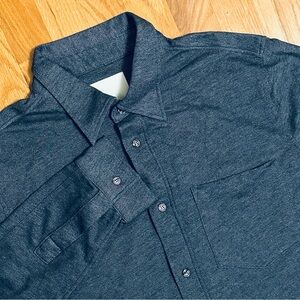 Citizens of Humanity Mens Medium Navy Melange Soft Long Sleeve Button Up Shirt